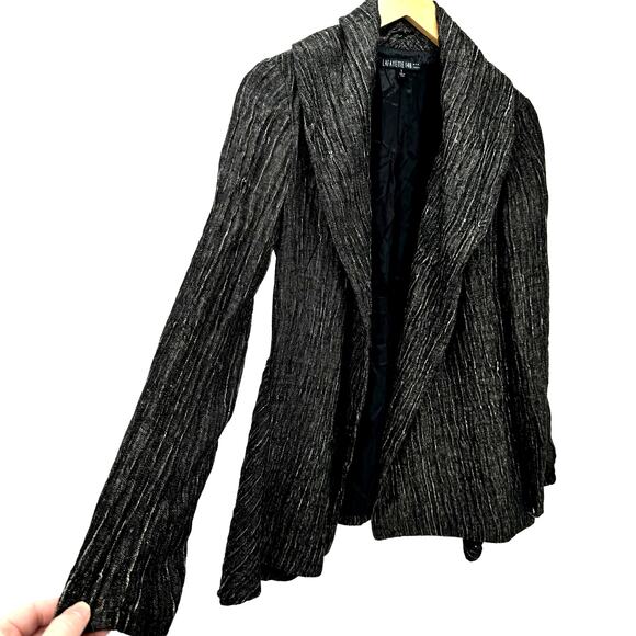 Lafayette 148 Jacket Womens 2 Open Gray Long Sleeve Lined Crepe Designer - Picture 3 of 7